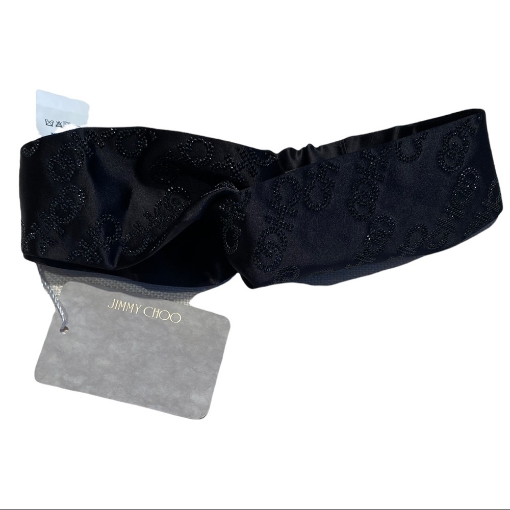 Jimmy Choo silk headband turban top knot elastic hair band New With Tags